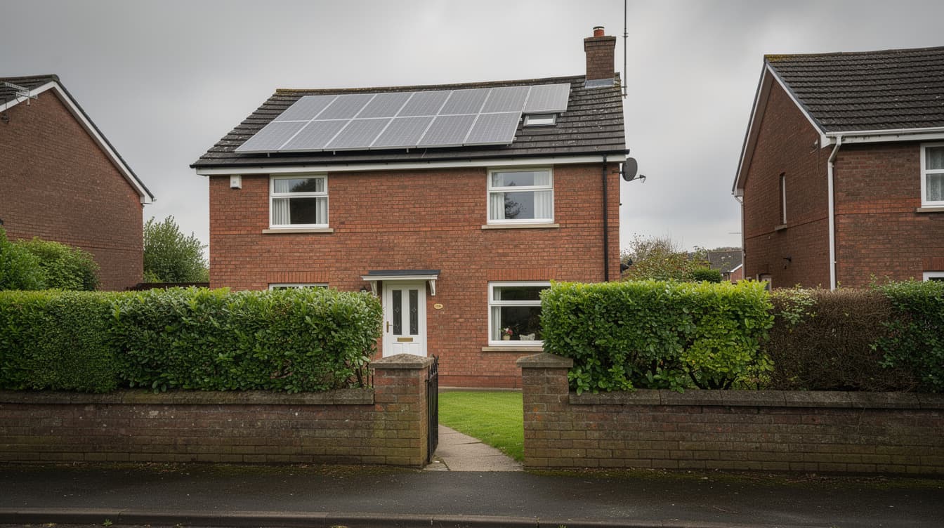 Irish semi-detached house with a 4kW rooftop solar array &mdash; the sweet spot for a typical 3-bed home