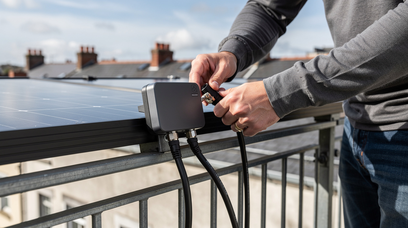 Micro inverter being connected to balcony solar panel