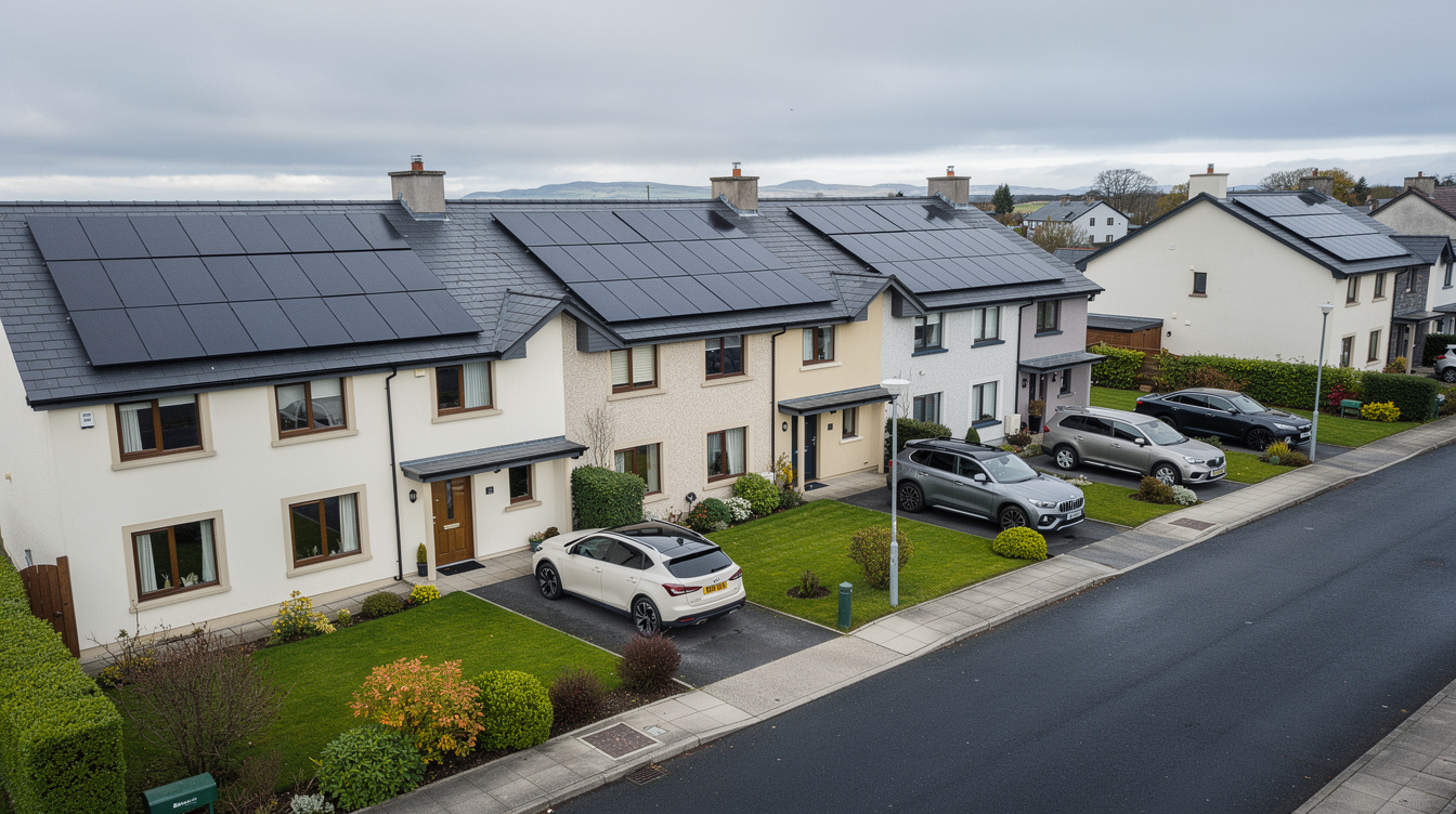 Banking app showing green loan approval for solar panels