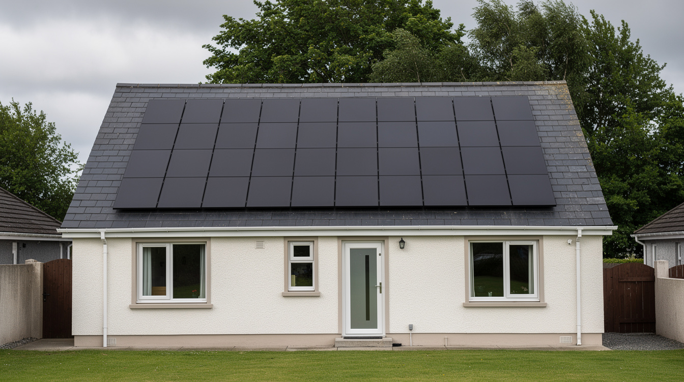 3-bed semi-detached Irish home with 14 solar panels on the south-facing roof