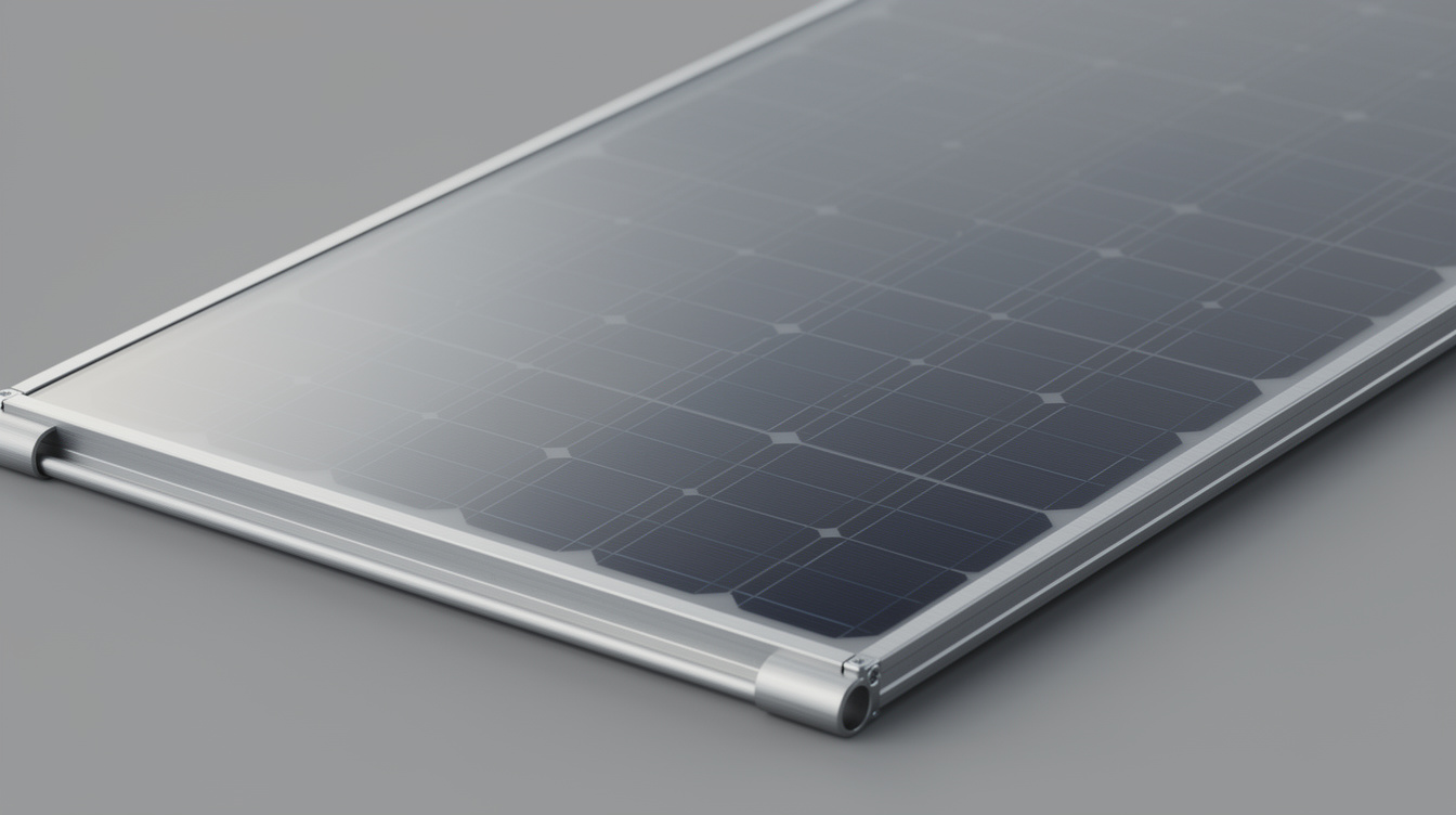 Close-up of a bifacial solar panel showing the transparent rear glass with solar cells visible from behind