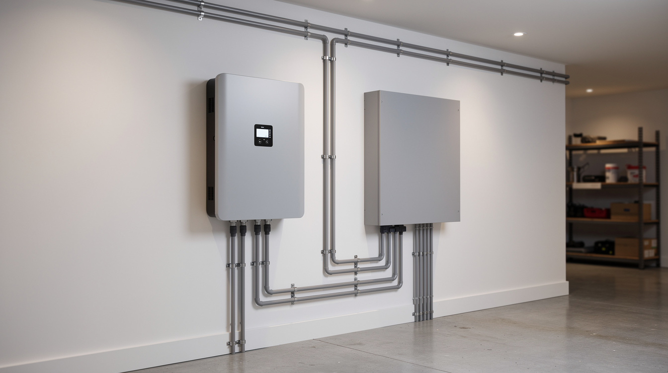Home solar inverter and lithium battery installed in a modern Irish utility room