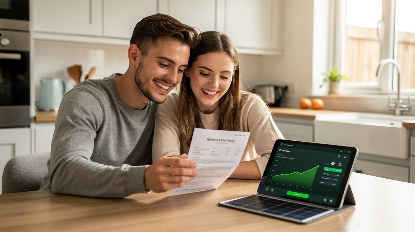 Cork couple reviewing their reduced electricity bill thanks to solar panels