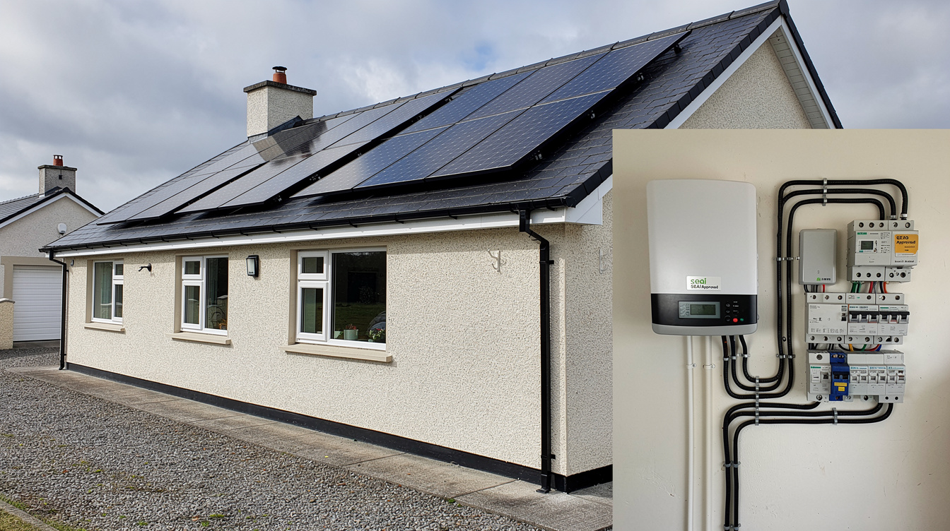 Close-up of solar panels generating clean energy