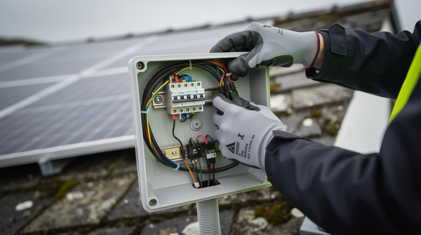 Completed solar panel installation on Irish rooftop