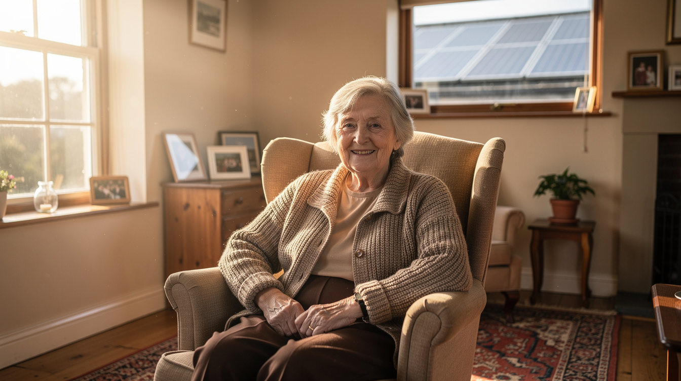 Elderly couple in their warm Irish home